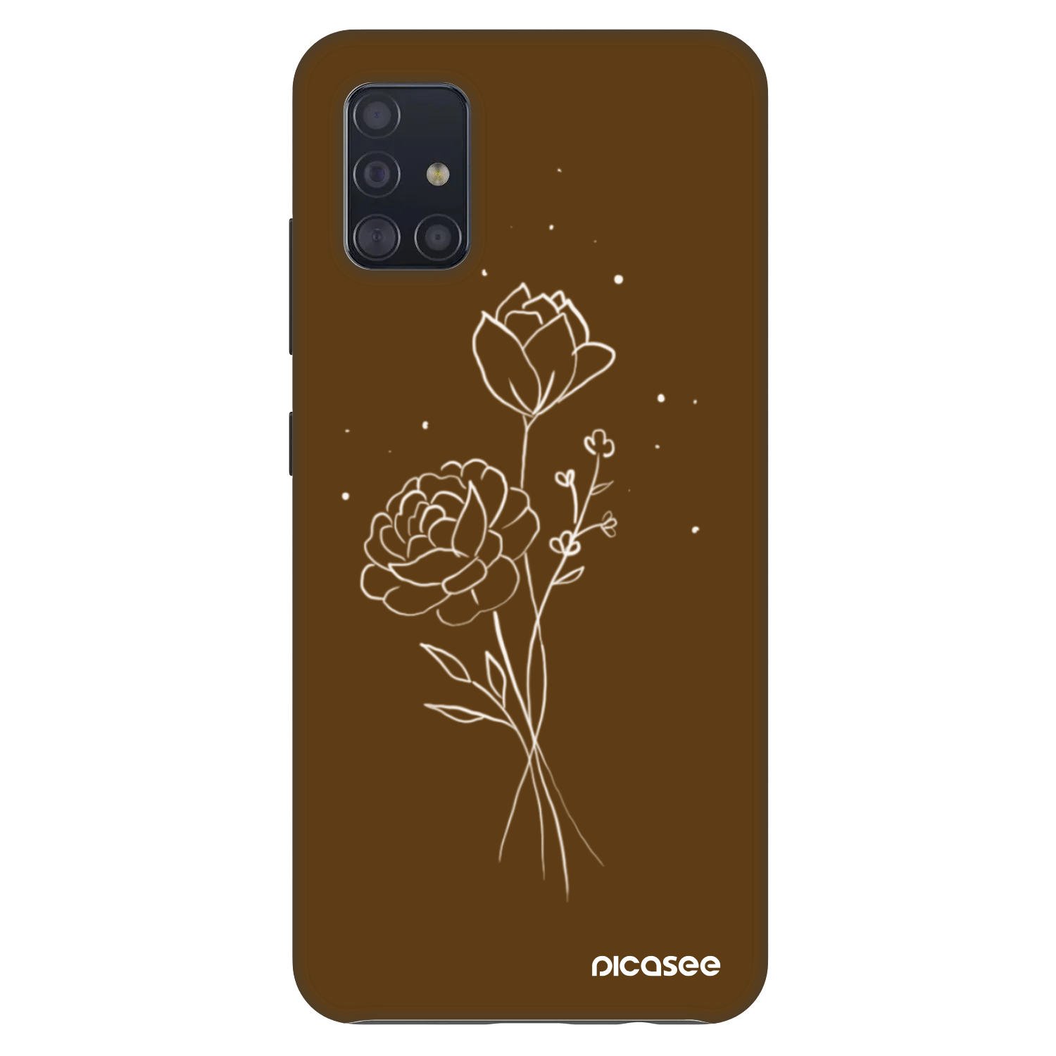 Picasee Fashion Case pro Samsung Galaxy A51 A515F - Brown flowers