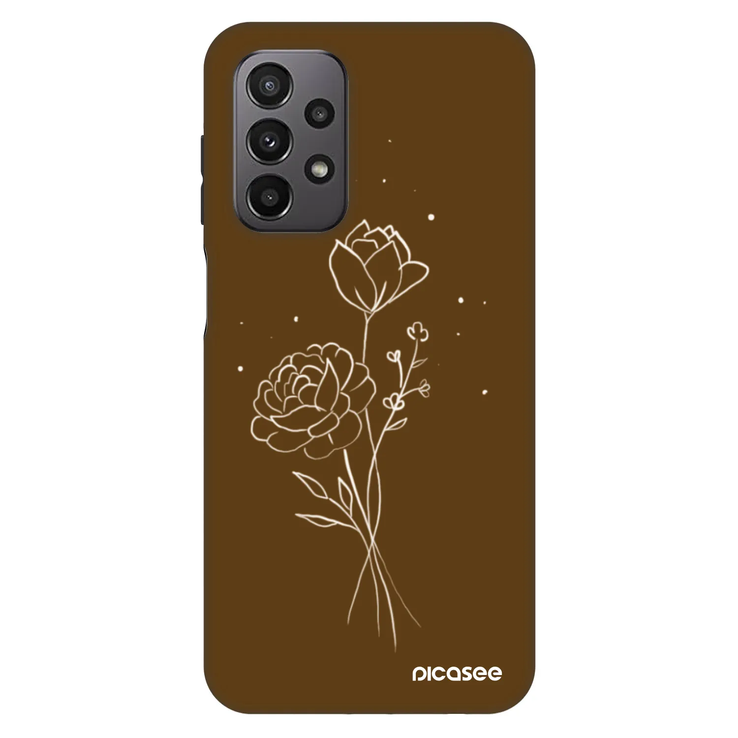 Picasee Fashion Case pro Samsung Galaxy A23 A236B 5G - Brown flowers