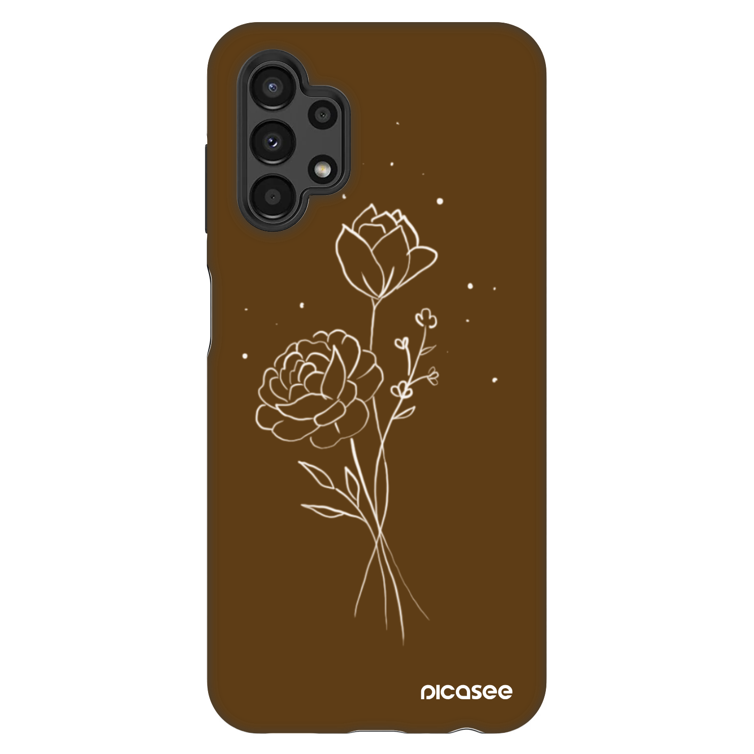 Picasee Fashion Case pro Samsung Galaxy A13 4G A135 - Brown flowers