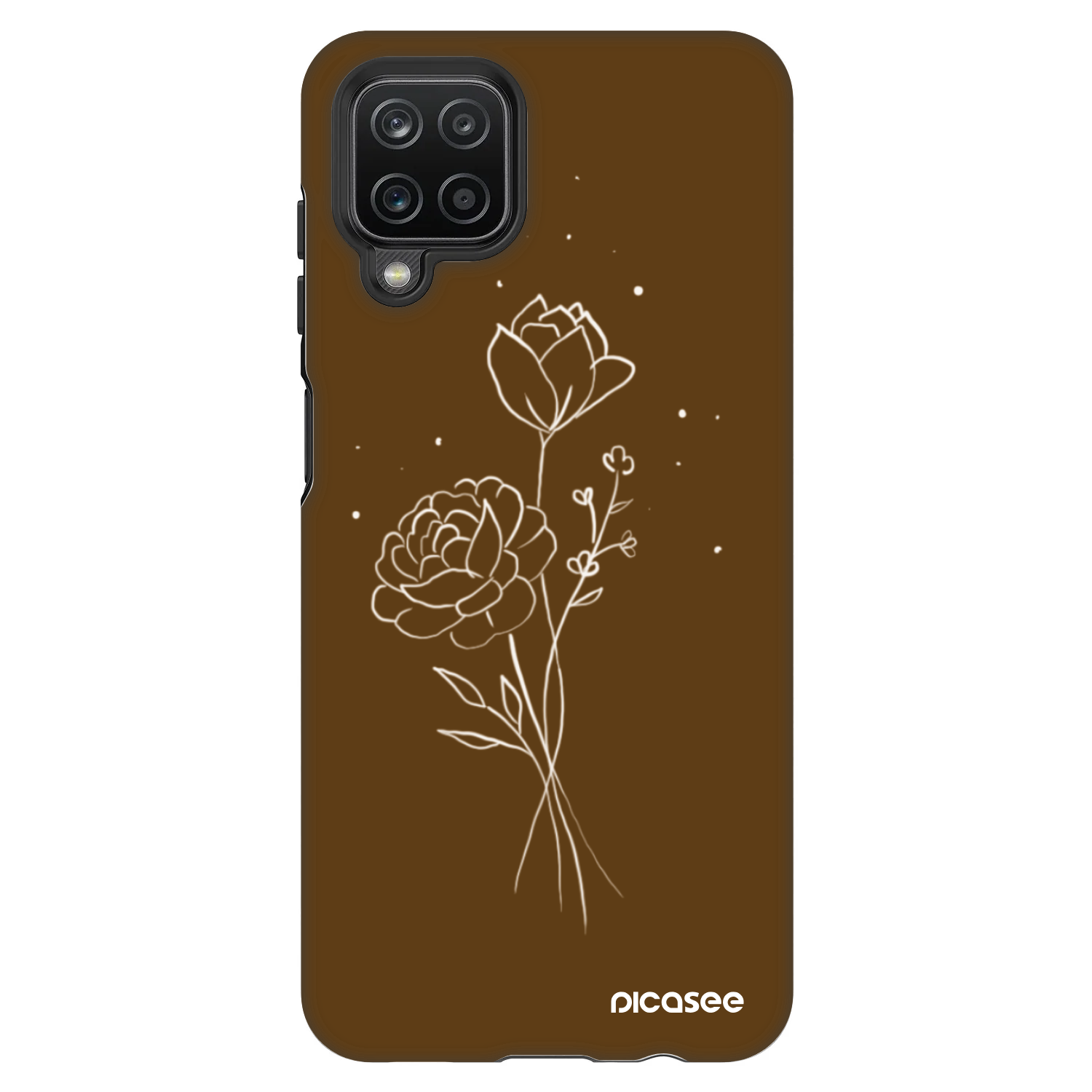 Picasee Fashion Case pro Samsung Galaxy A12 A125F - Brown flowers