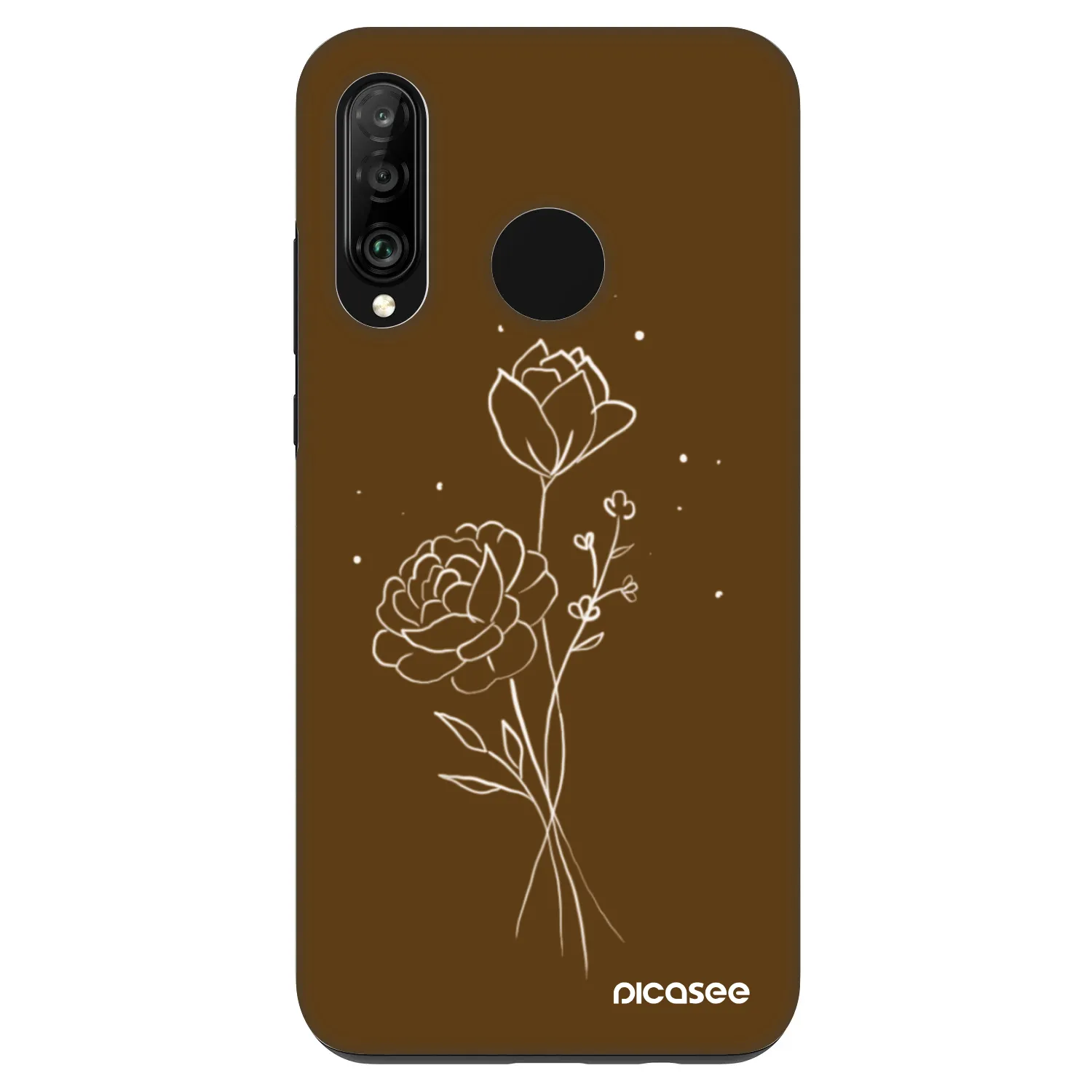 Picasee Fashion Case pro Huawei P30 Lite - Brown flowers