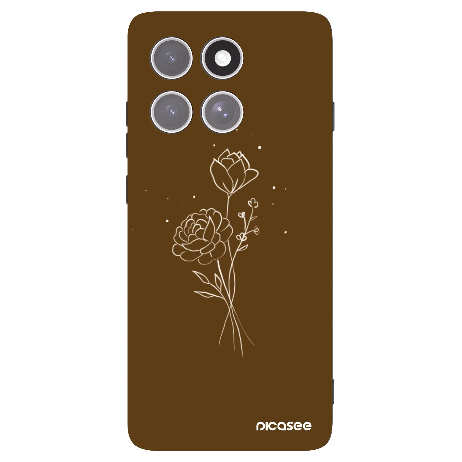 Picasee silikonový černý obal pro Motorola Edge 60 Pro - Brown flowers