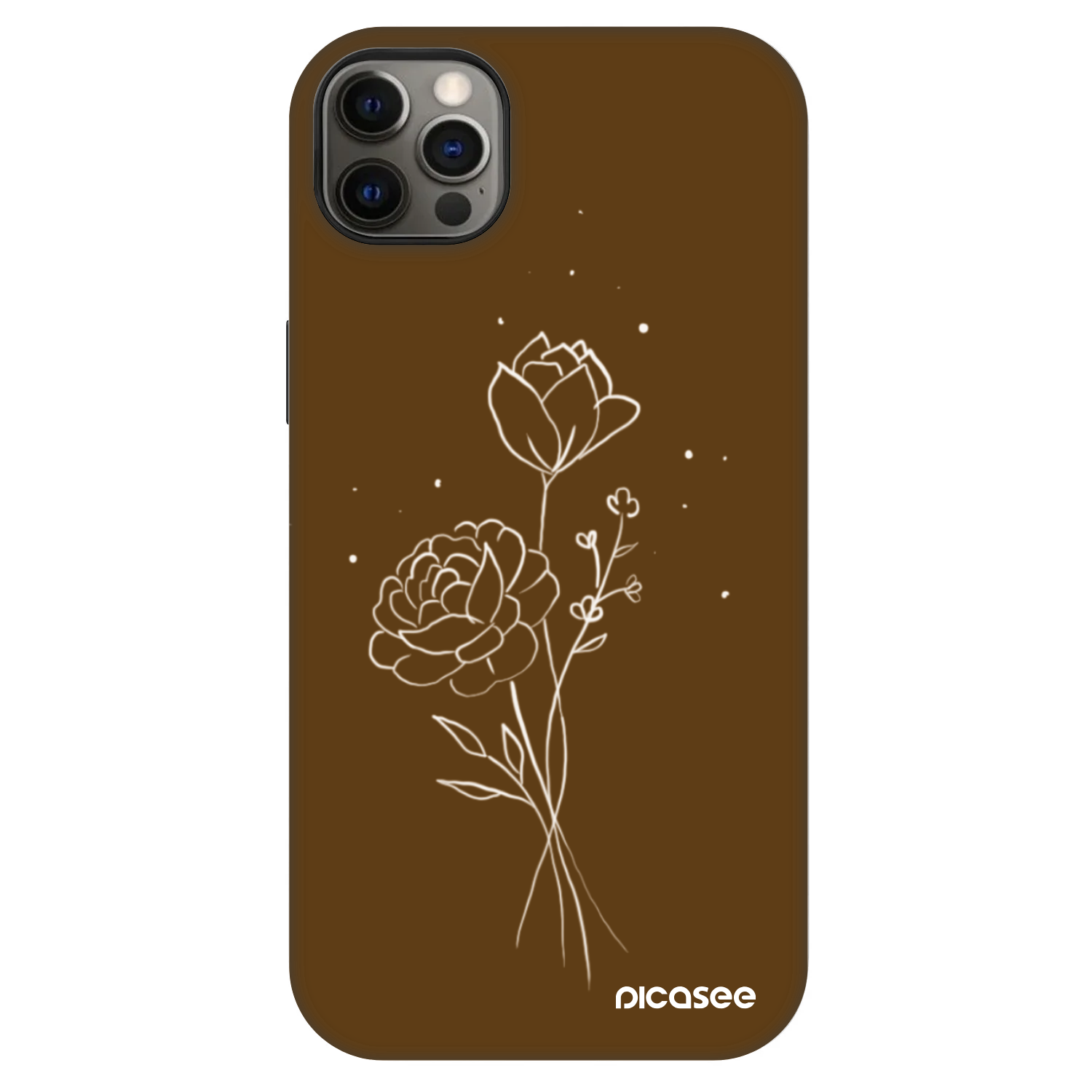 Picasee Fashion Case MagSafe Apple iPhone 12 Pro Max - Brown flowers