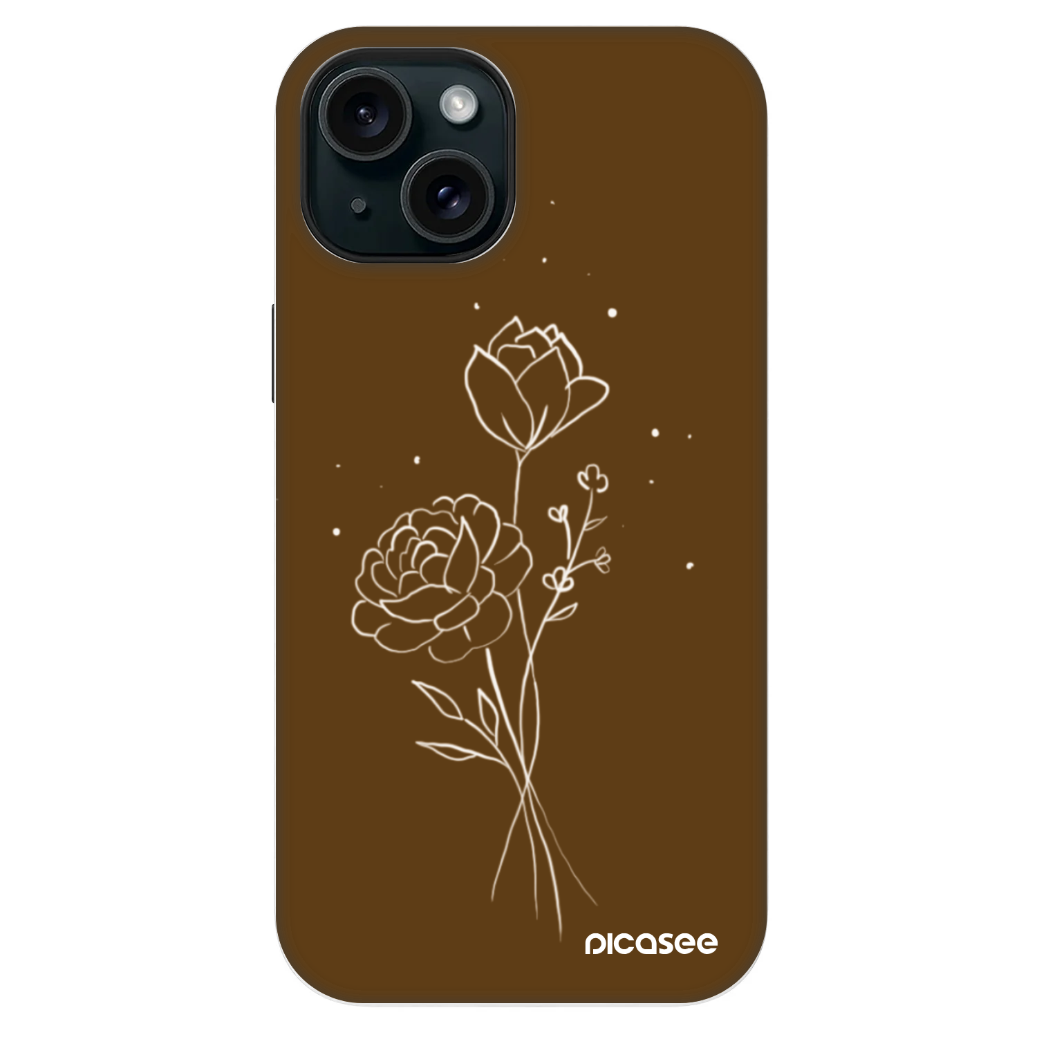 Picasee Fashion Case MagSafe Apple iPhone 13 - Brown flowers