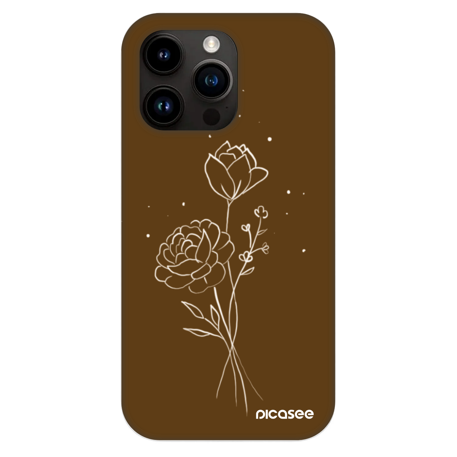 Picasee Fashion Case MagSafe Apple iPhone 13 Pro - Brown flowers