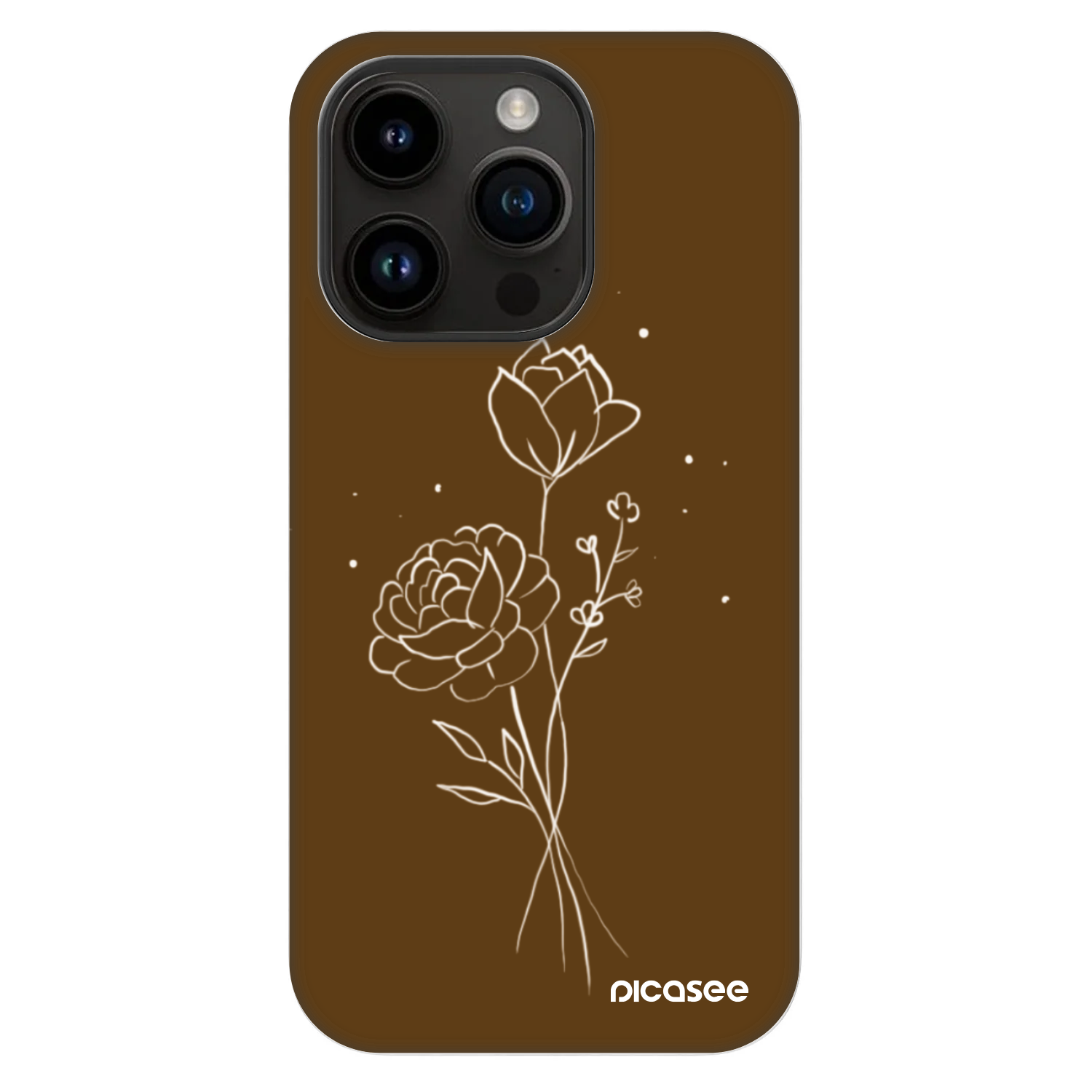 Picasee Fashion Case MagSafe Apple iPhone 14 Pro - Brown flowers