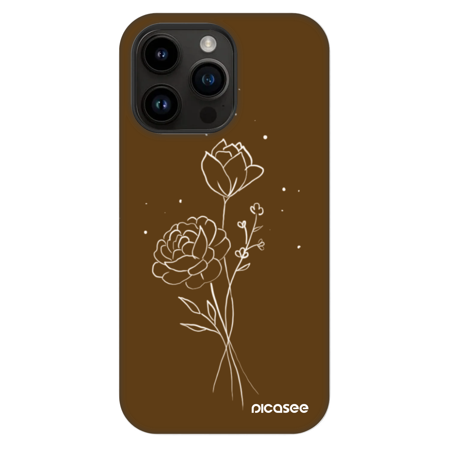 Picasee Fashion Case MagSafe Apple iPhone 14 Pro Max - Brown flowers