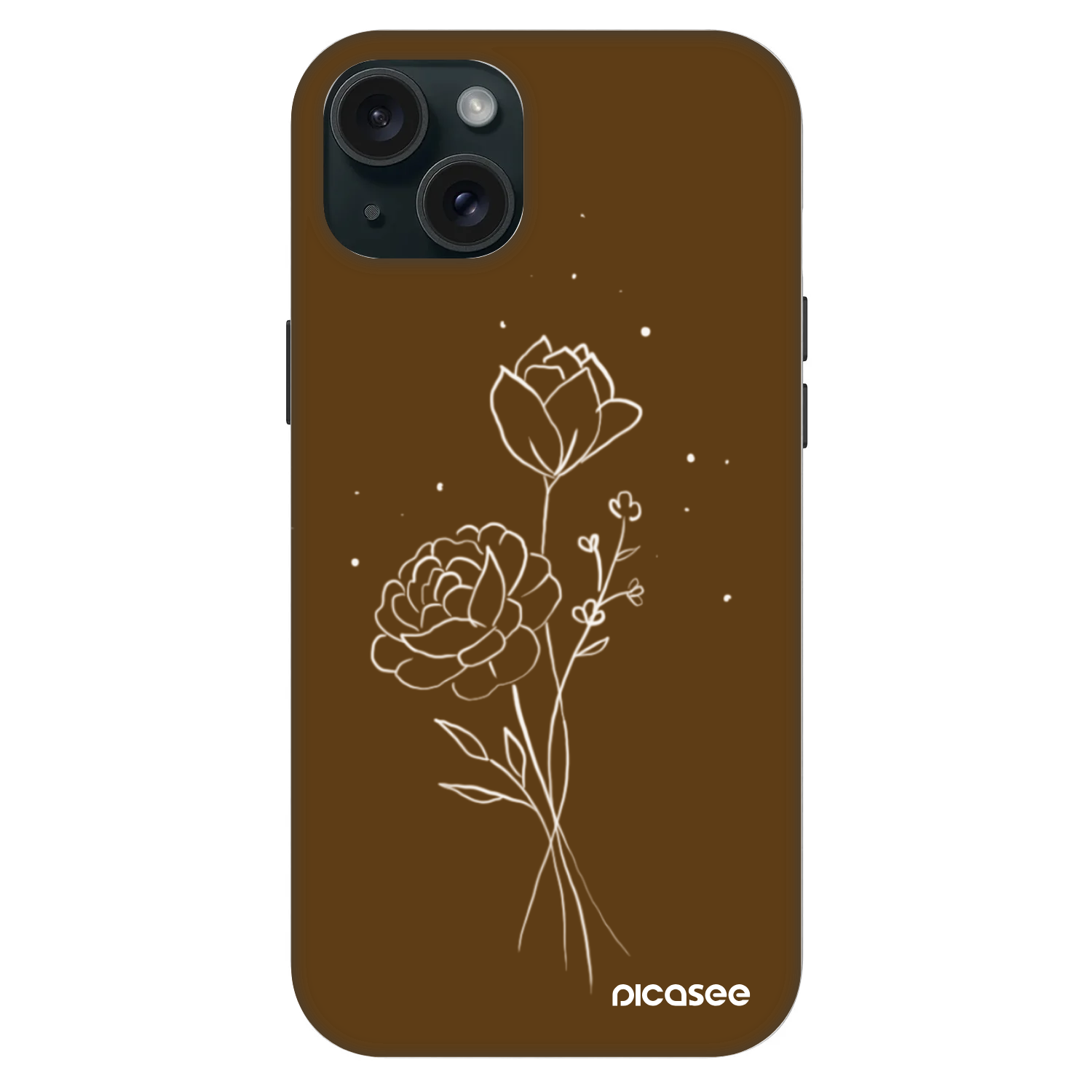 Picasee Fashion Case MagSafe Apple iPhone 15 Plus - Brown flowers