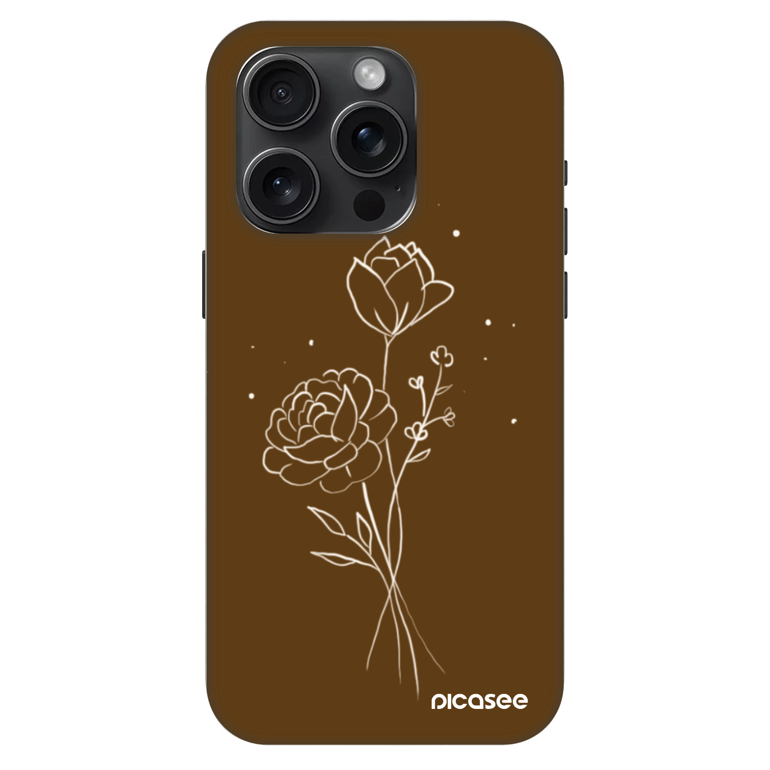 Picasee Fashion Case MagSafe Apple iPhone 15 Pro - Brown flowers