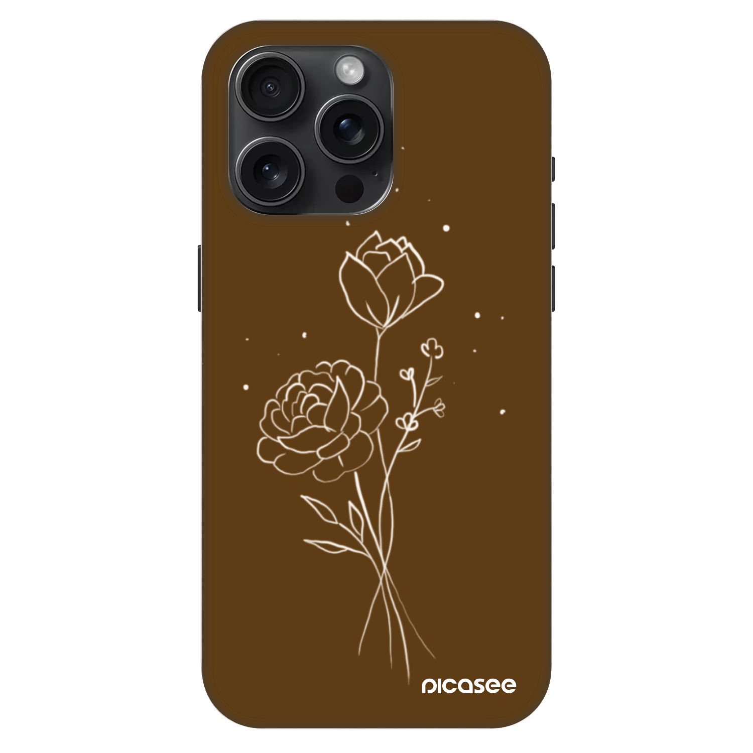 Picasee Fashion Case MagSafe Apple iPhone 15 Pro Max - Brown flowers
