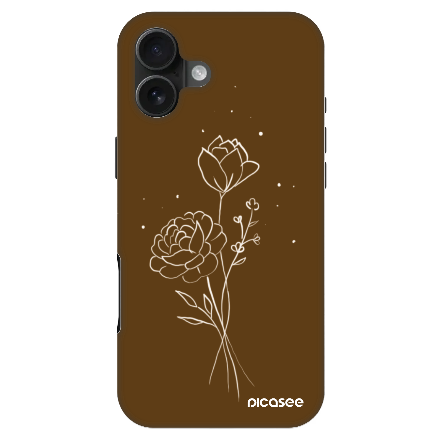 Picasee Fashion Case MagSafe Apple iPhone 16 Plus - Brown flowers