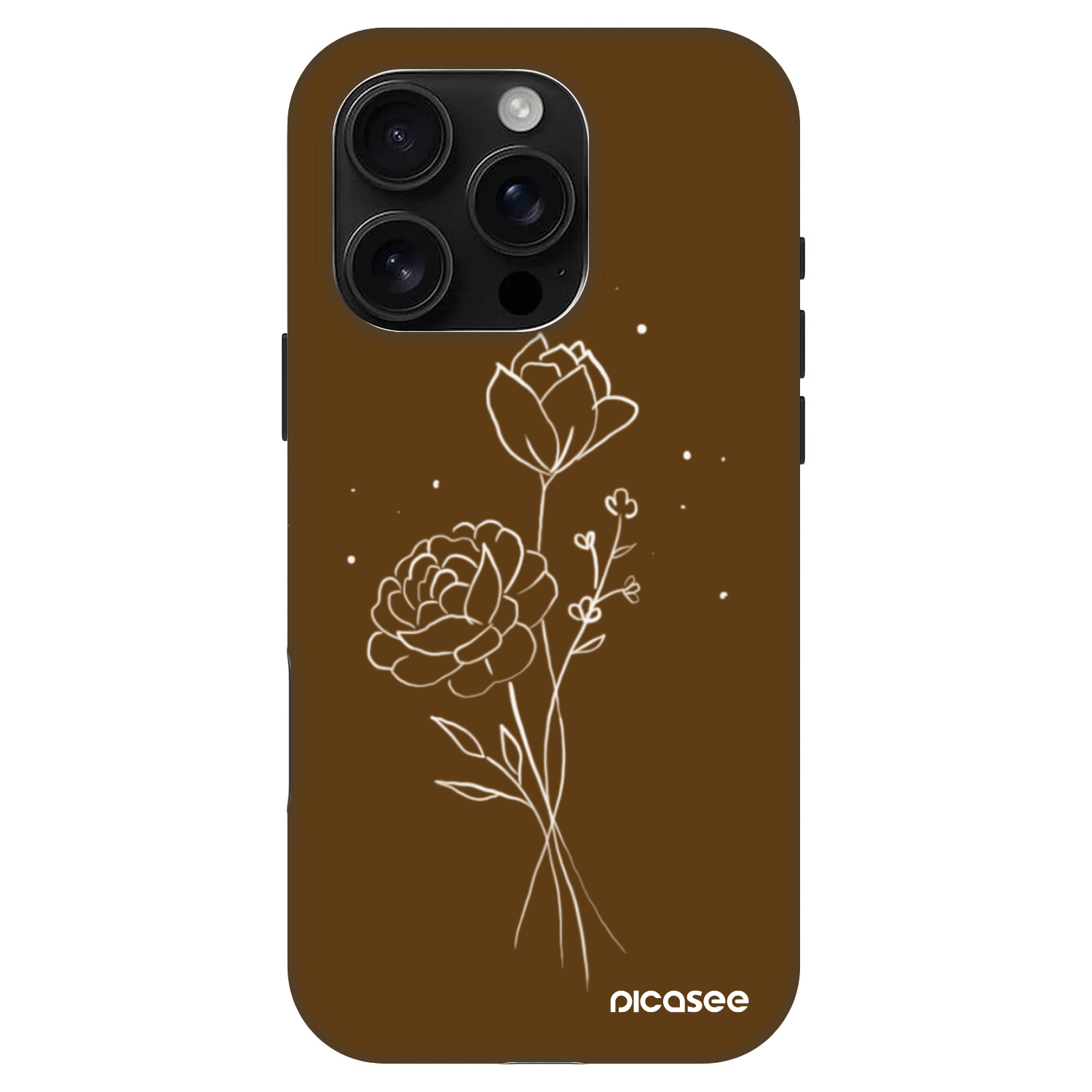 Picasee Fashion Case MagSafe Apple iPhone 16 Pro - Brown flowers