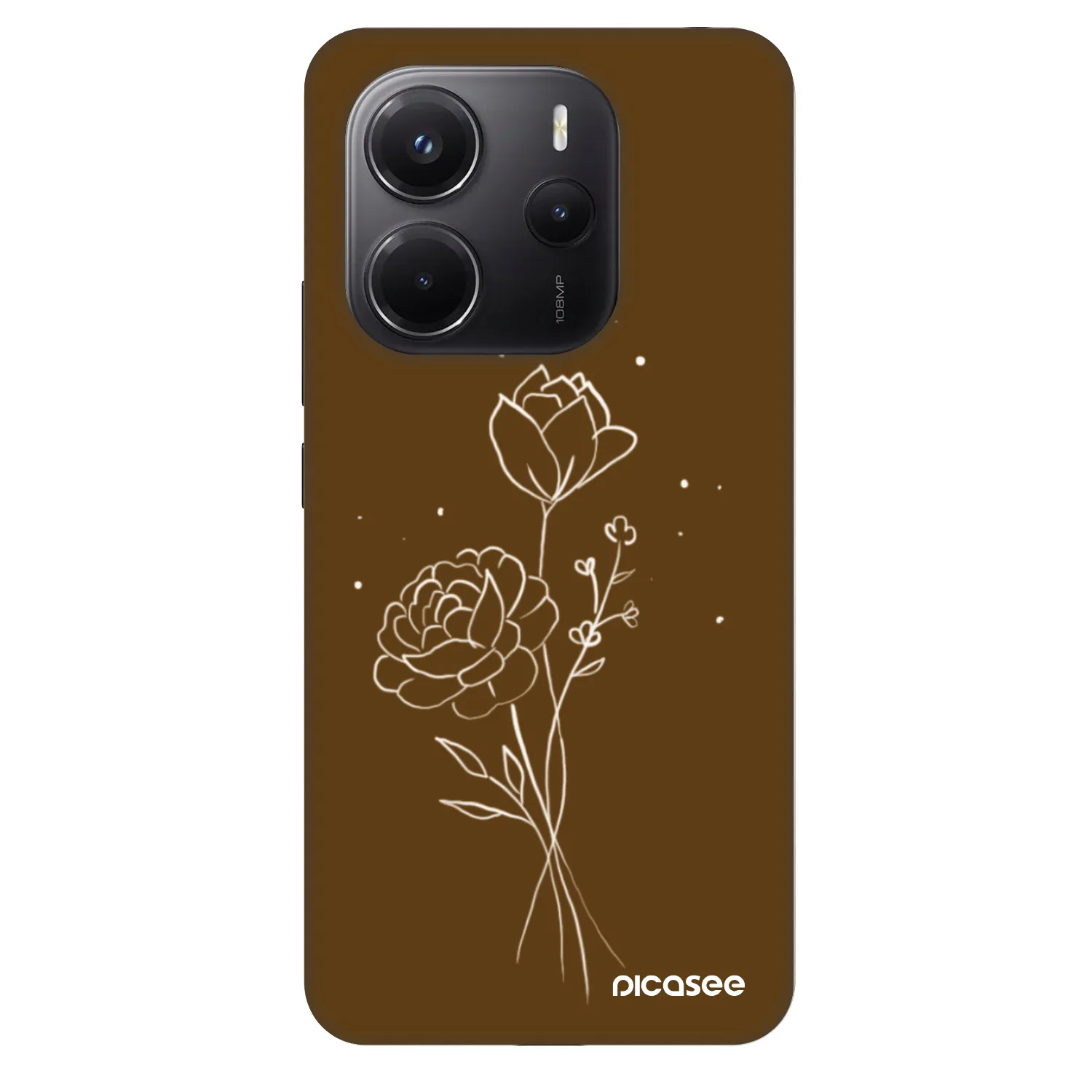 Picasee Fashion Case pro Xiaomi Redmi Note 14 4G - Brown flowers