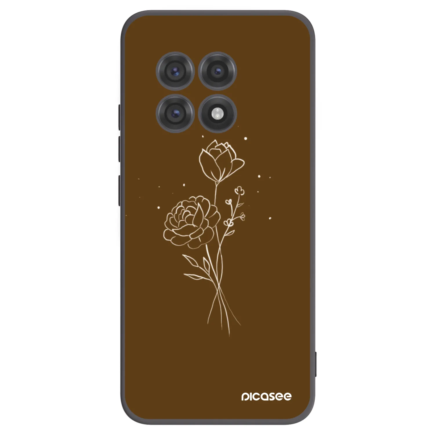 Picasee silikonový černý obal pro OnePlus 13R 5G - Brown flowers