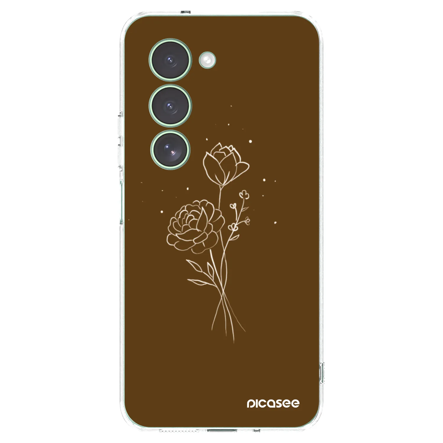 Picasee silikonový průhledný obal pro Xiaomi Redmi 15 5G - Brown flowers