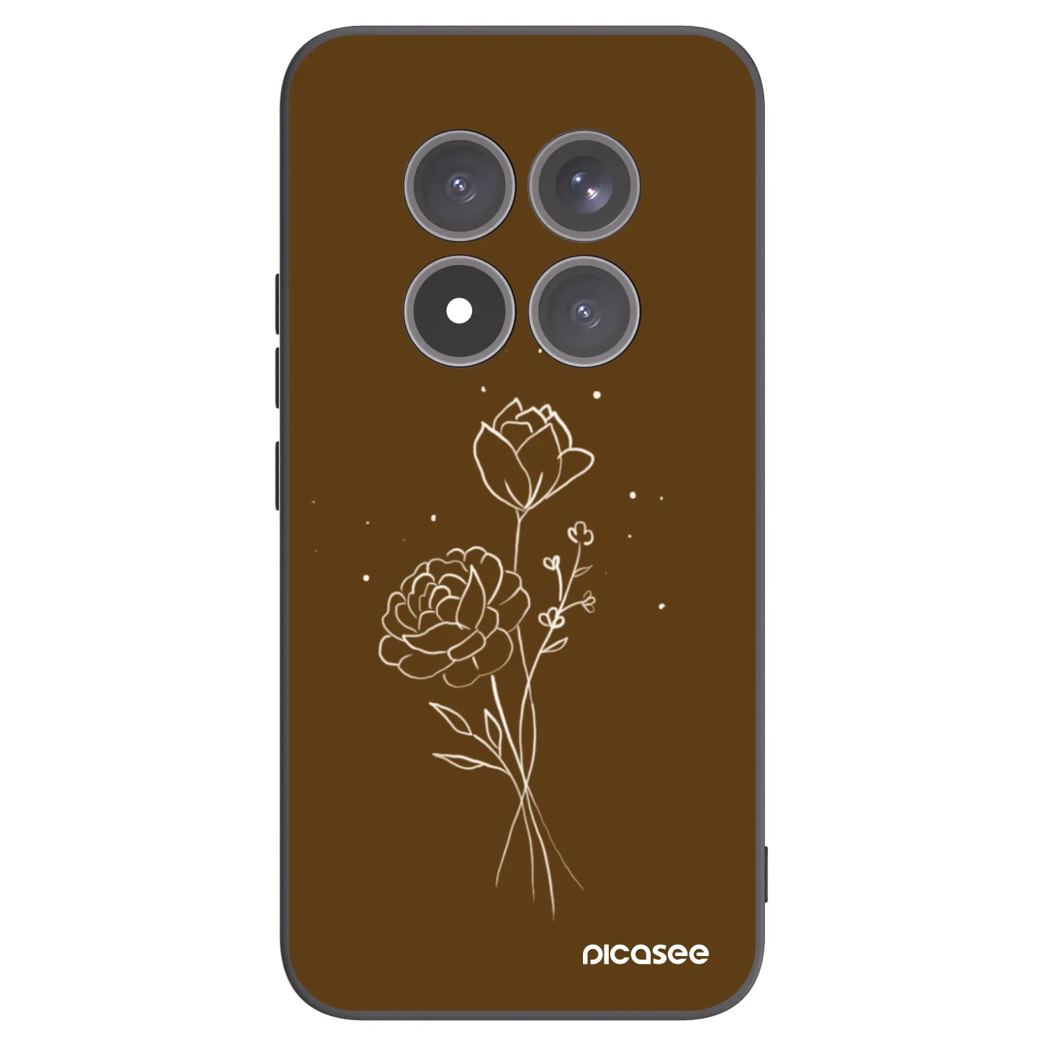 Picasee silikonový černý obal pro Xiaomi Redmi Note 15 Pro+ - Brown flowers