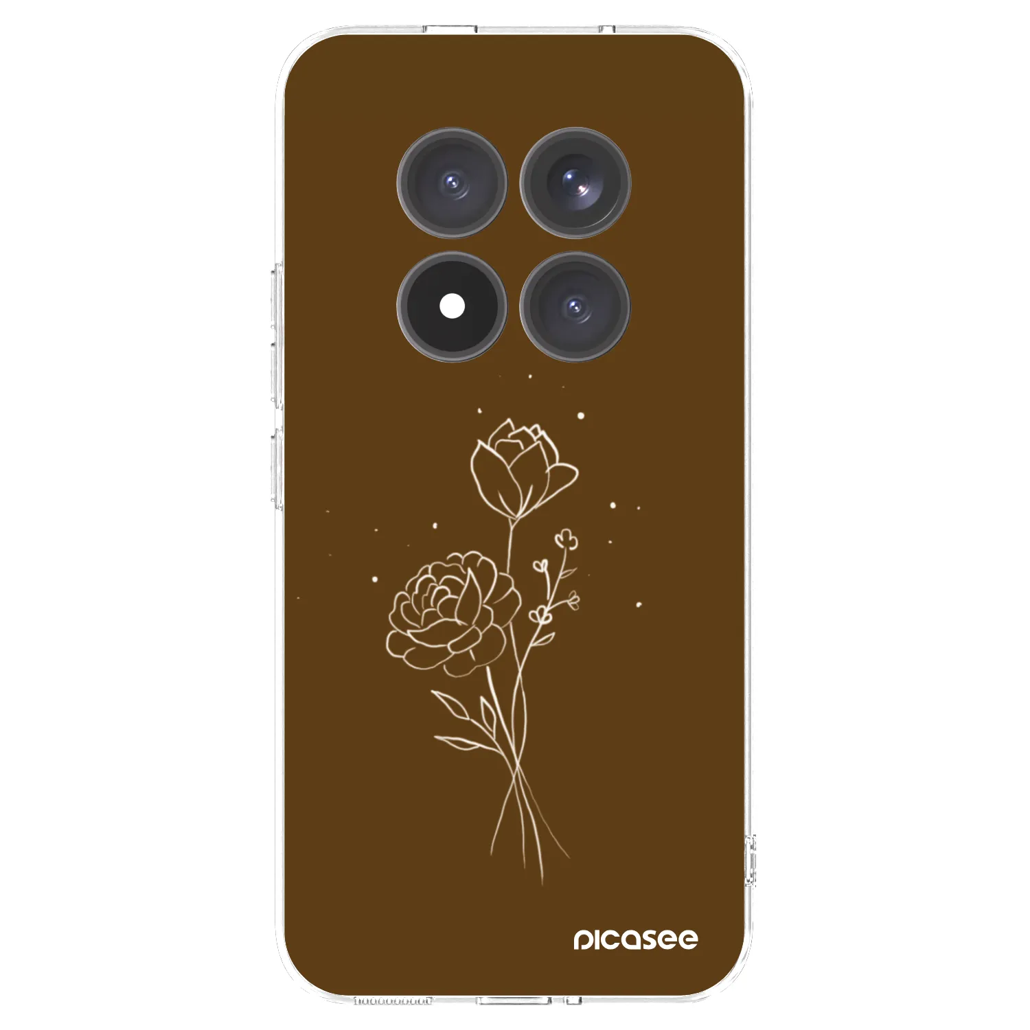 Picasee silikonový průhledný obal pro Xiaomi Redmi Note 15 Pro+ - Brown flowers