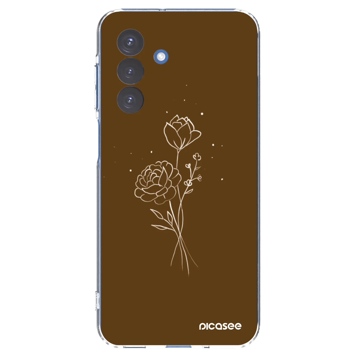 Picasee silikonový průhledný obal pro Samsung Galaxy A17 5G - Brown flowers