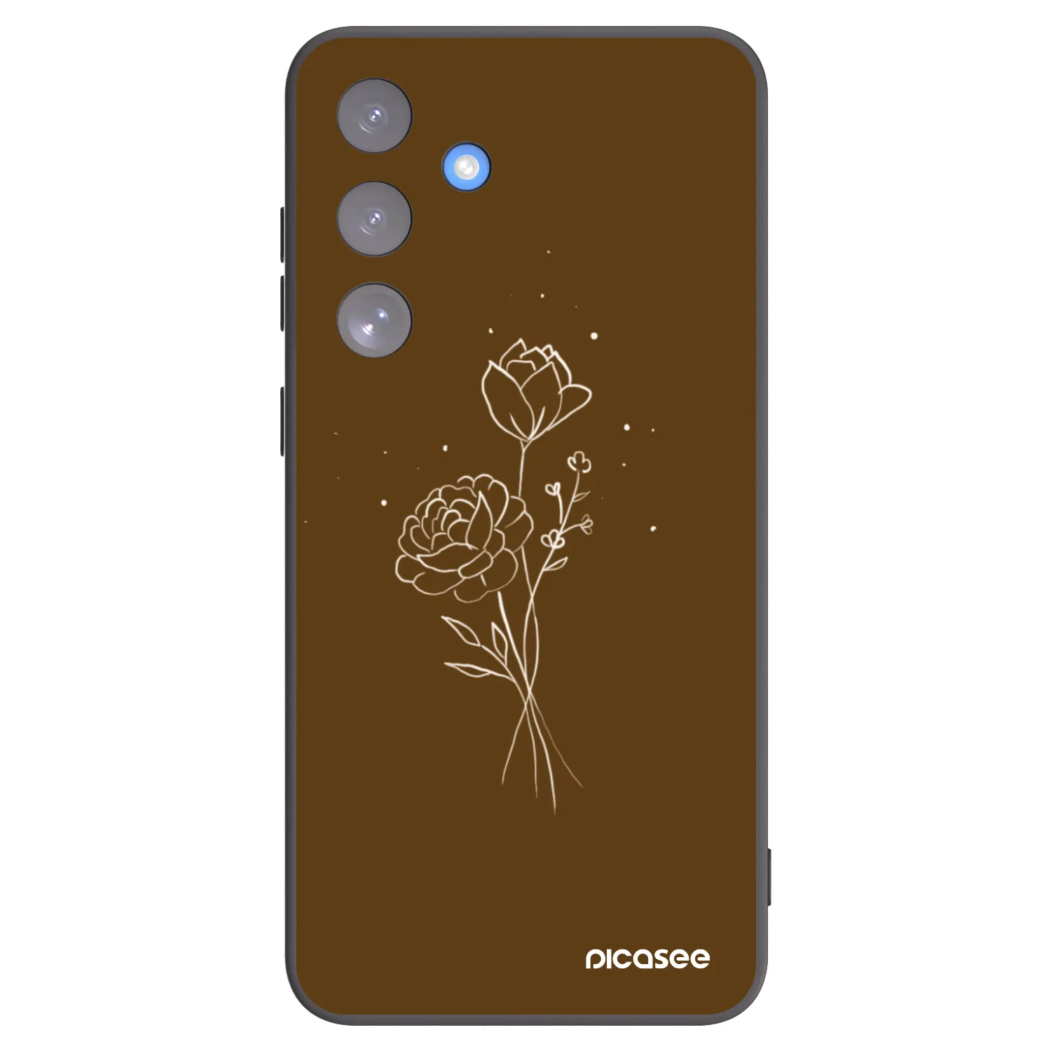 Picasee silikonový černý obal pro Samsung Galaxy S25 FE 5G - Brown flowers