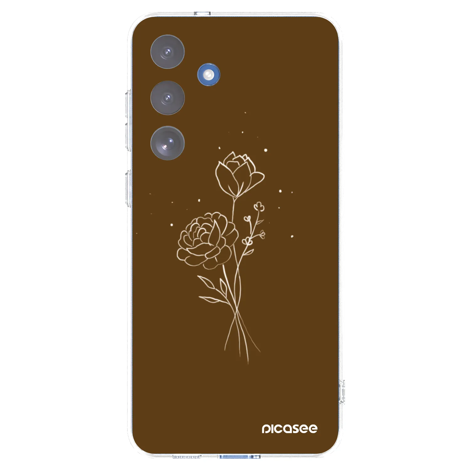 Picasee silikonový průhledný obal pro Samsung Galaxy S25 FE 5G - Brown flowers