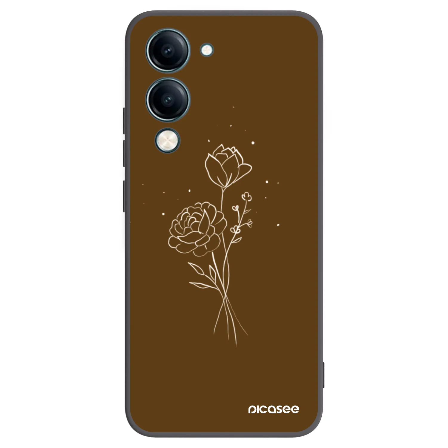 Picasee silikonový černý obal pro Vivo Y29s 5G - Brown flowers