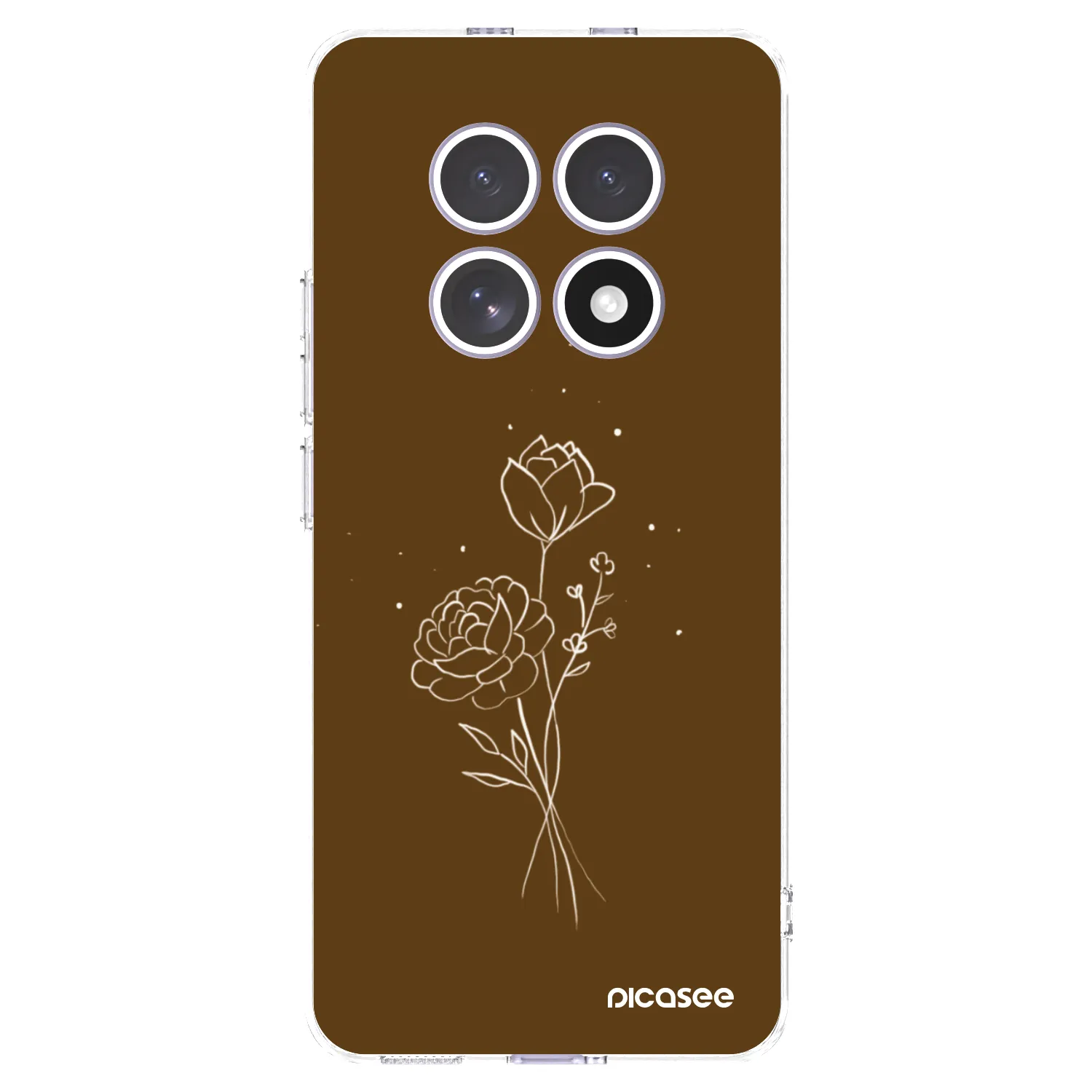 Picasee silikonový průhledný obal pro Xiaomi Redmi Note 15 - Brown flowers