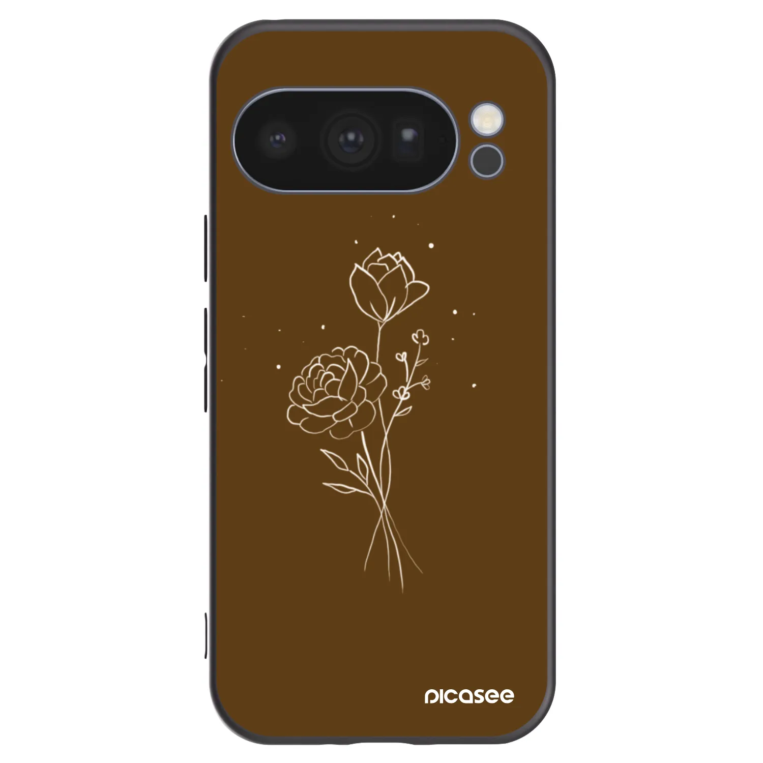 Picasee silikonový černý obal pro Google Pixel 10 Pro - Brown flowers