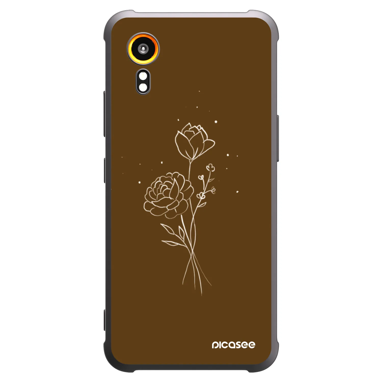 Picasee silikonový černý obal pro Samsung Galaxy Xcover 7 - Brown flowers