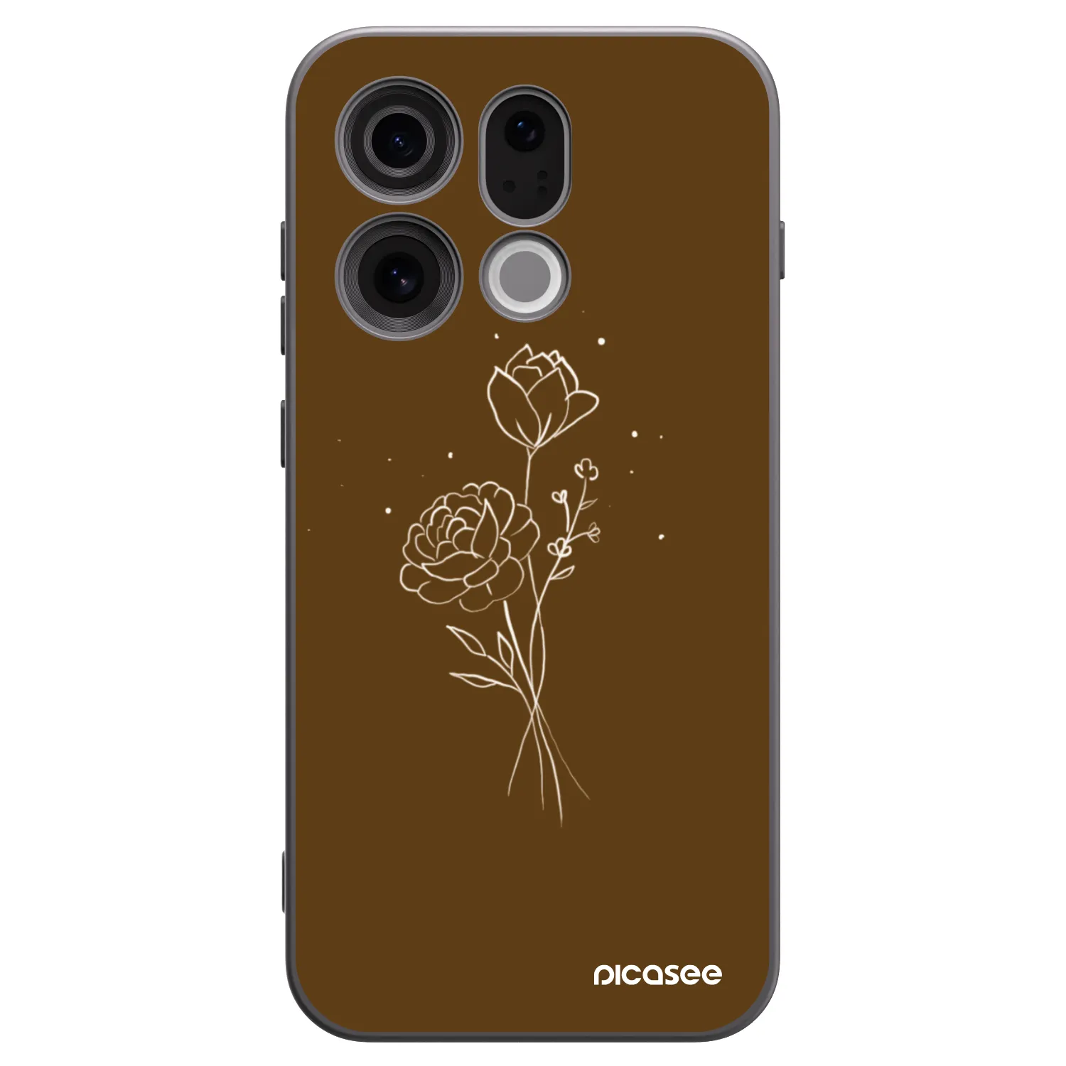 Picasee silikonový černý obal pro OPPO Find X9 - Brown flowers