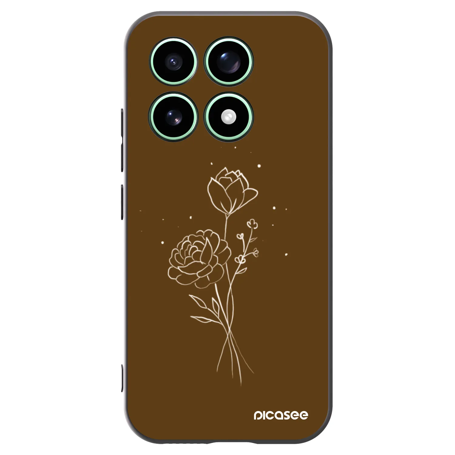 Picasee silikonový černý obal pro Xiaomi 17 - Brown flowers