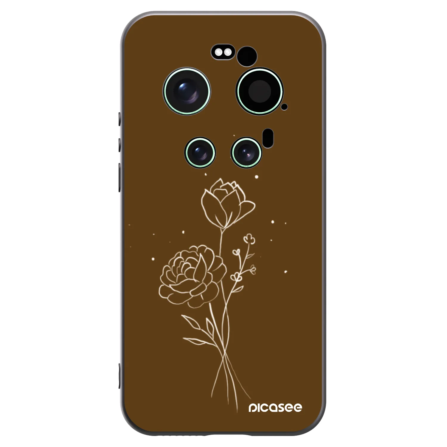 Picasee silikonový černý obal pro Xiaomi 17 Ultra - Brown flowers
