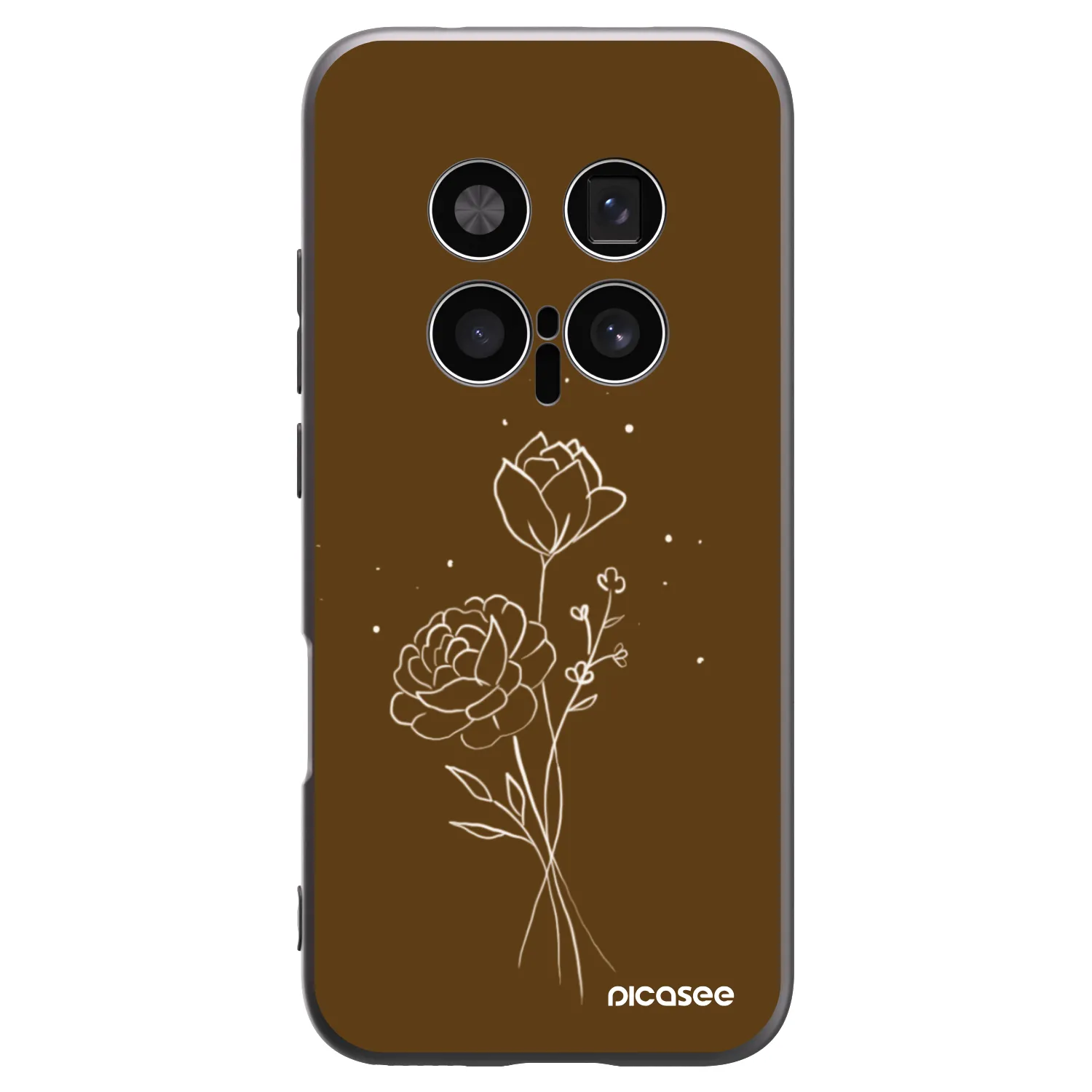 Picasee silikonový černý obal pro Honor Magic8 Pro 5G - Brown flowers