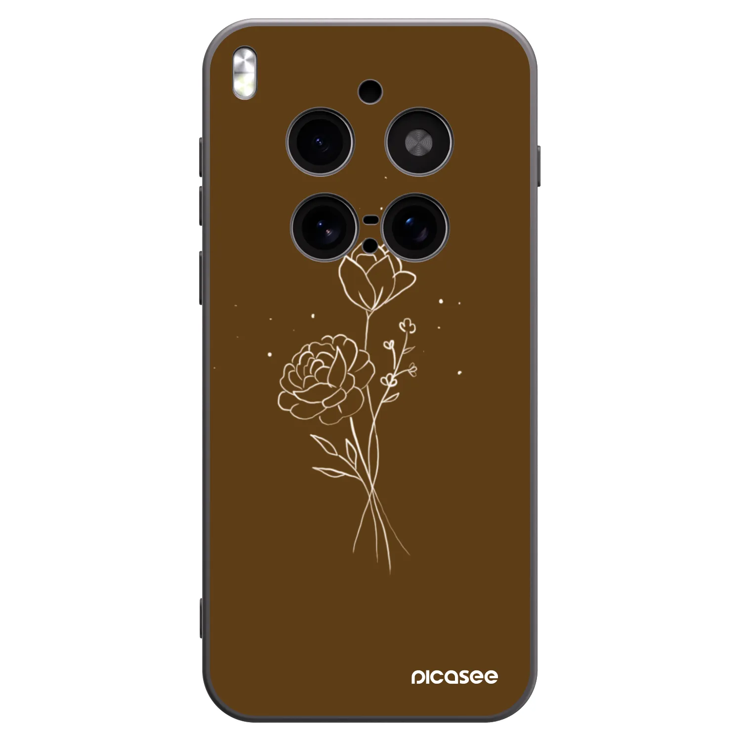 Picasee silikonový černý obal pro Vivo X300 Pro - Brown flowers