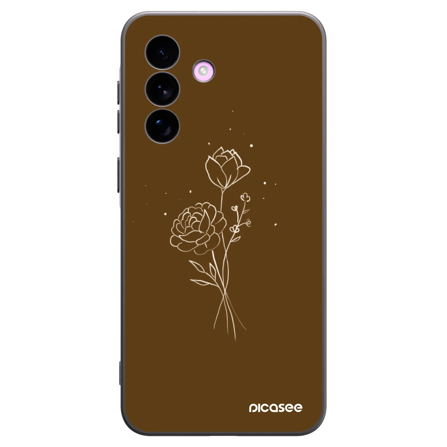 Picasee silikonový černý obal pro Samsung Galaxy A57 5G - Brown flowers