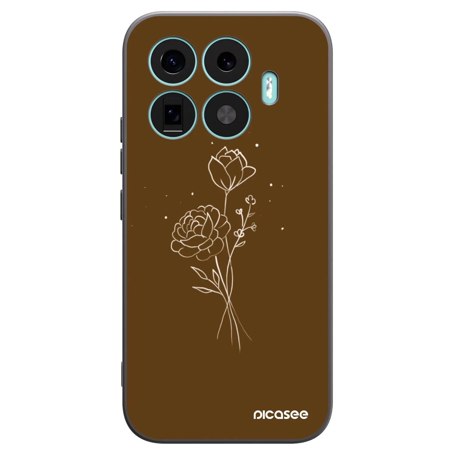 Picasee silikonový černý obal pro Xiaomi 17T - Brown flowers