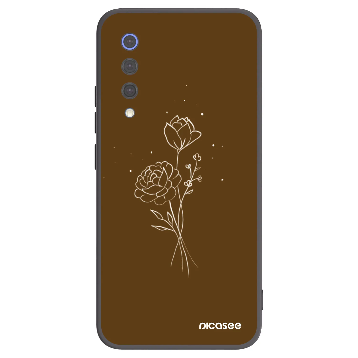 Picasee silikonový černý obal pro Xiaomi Mi 9 SE - Brown flowers