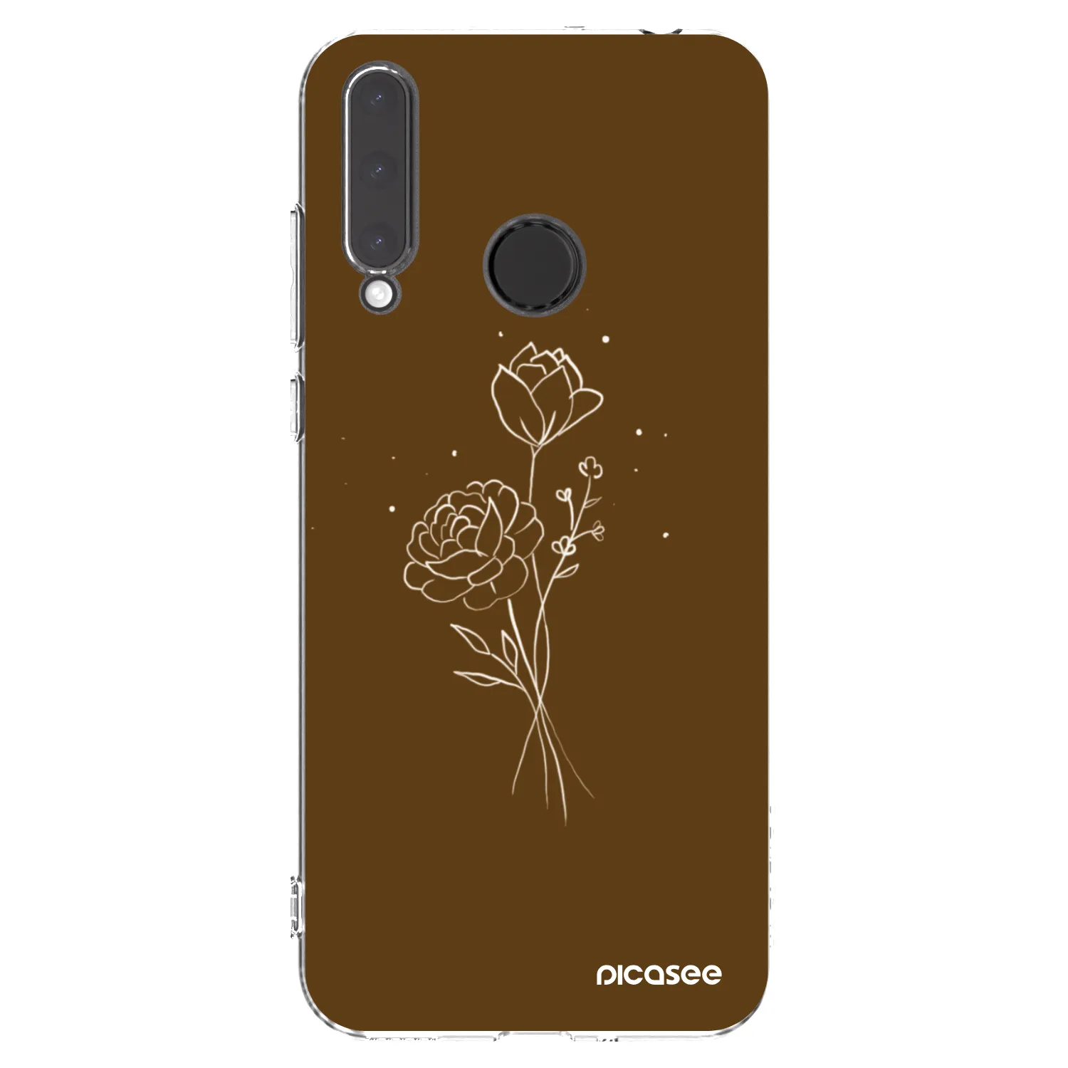 Picasee silikonový průhledný obal pro Honor 20 Lite - Brown flowers