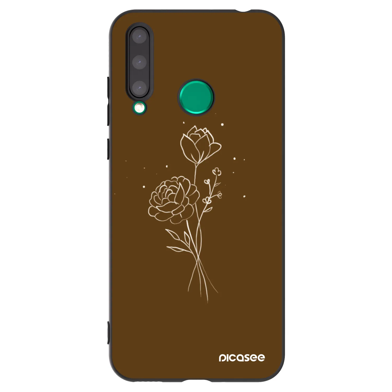 Picasee silikonový černý obal pro Honor 20 Lite - Brown flowers
