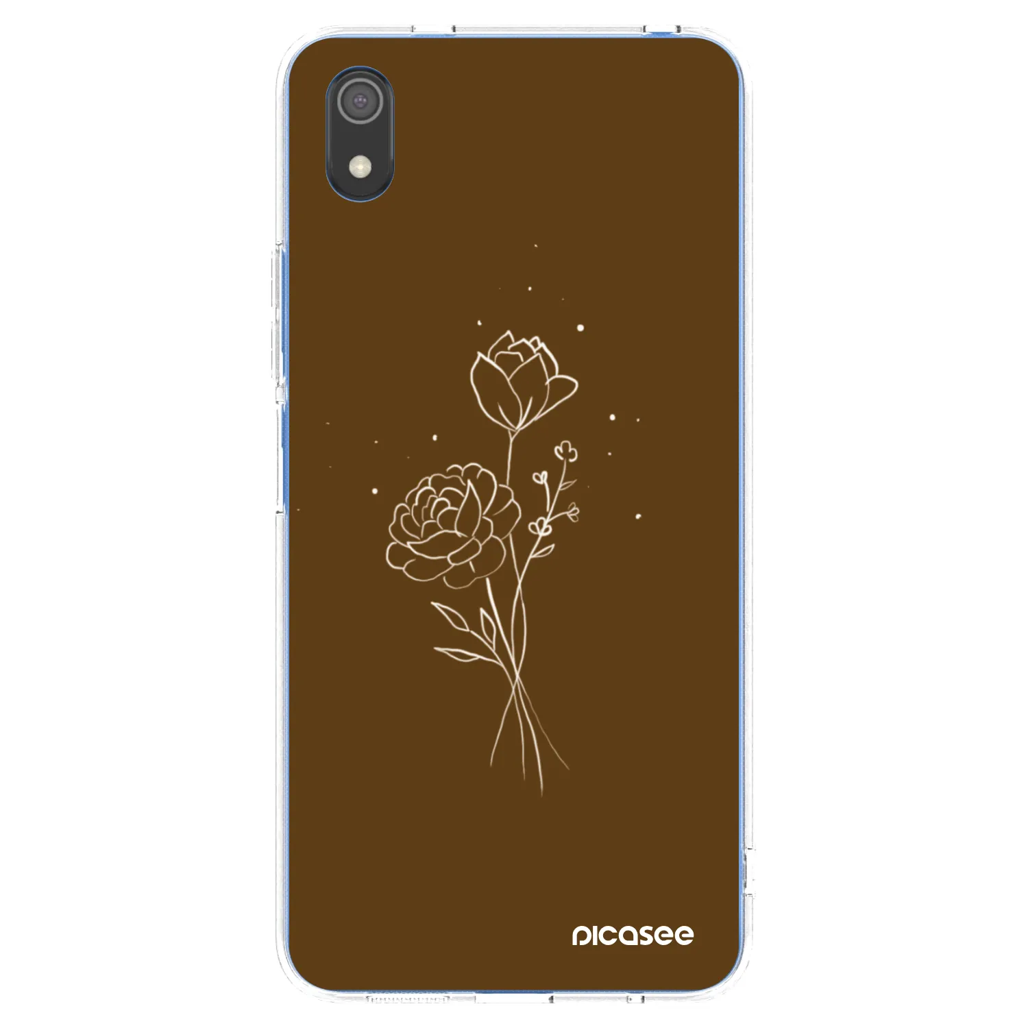 Picasee silikonový průhledný obal pro Xiaomi Redmi 7A - Brown flowers