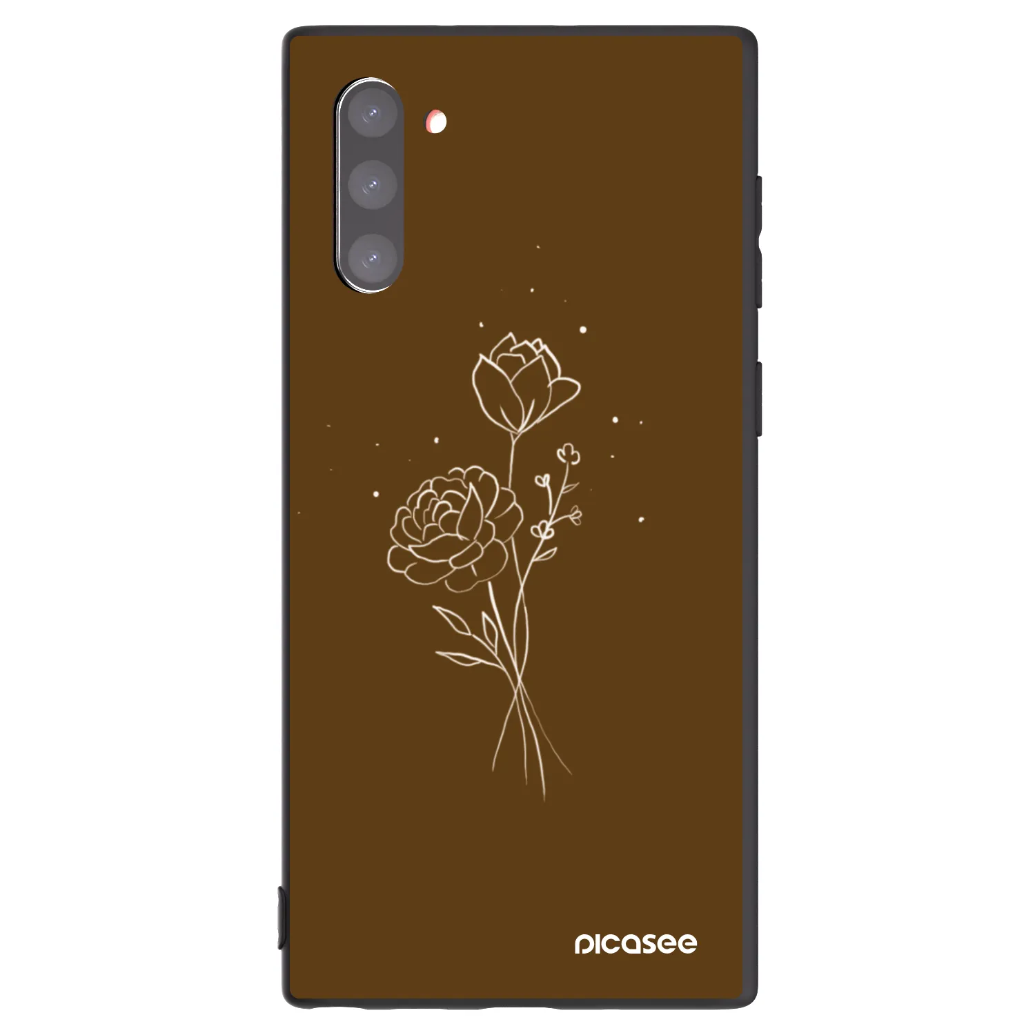 Picasee silikonový černý obal pro Samsung Galaxy Note 10 N970F - Brown flowers