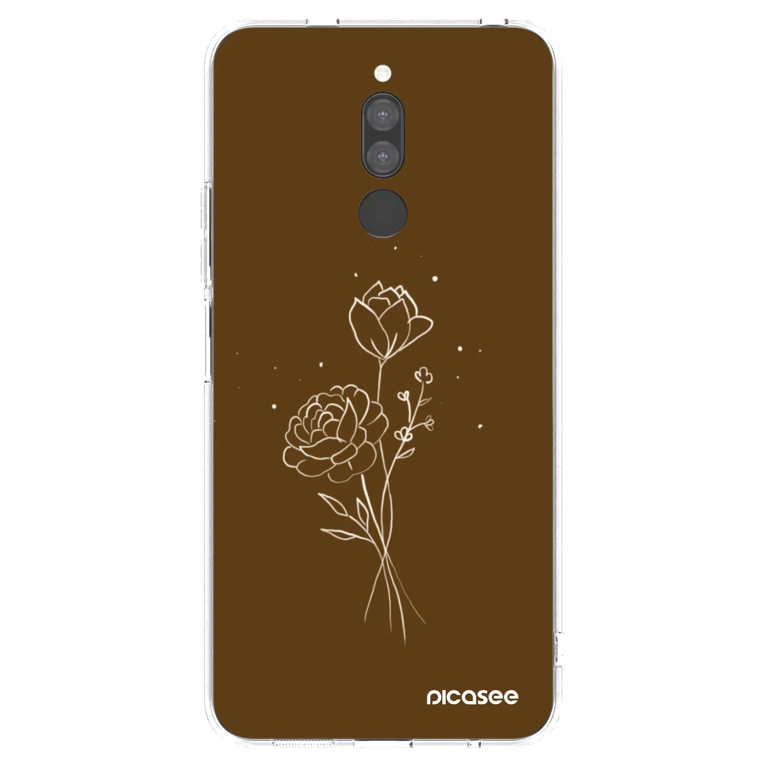 Picasee silikonový průhledný obal pro Xiaomi Redmi 8 - Brown flowers