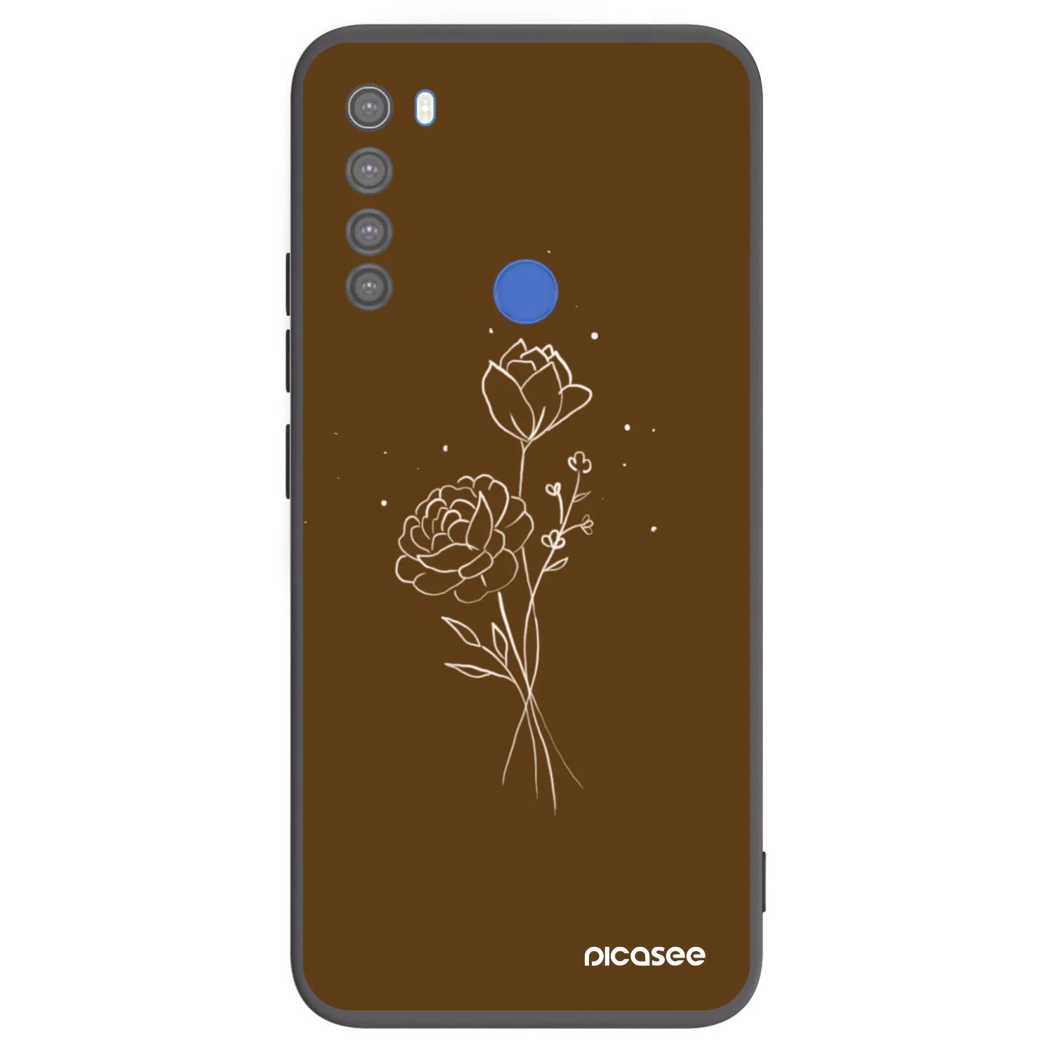 Picasee silikonový černý obal pro Xiaomi Redmi Note 8T - Brown flowers