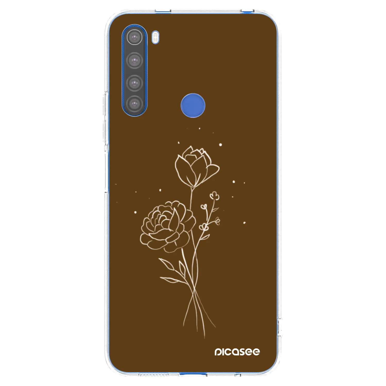 Picasee silikonový průhledný obal pro Xiaomi Redmi Note 8T - Brown flowers