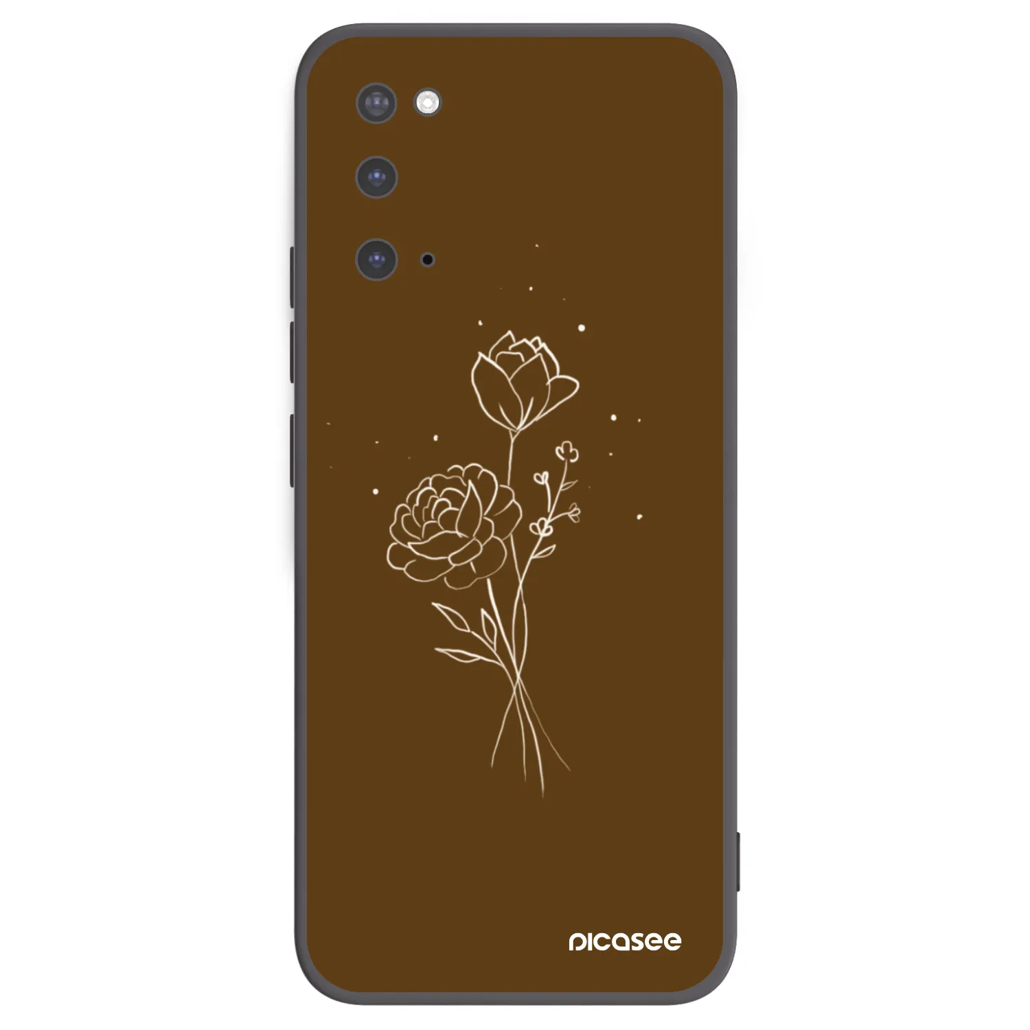 Picasee silikonový černý obal pro Samsung Galaxy S20 G980F - Brown flowers