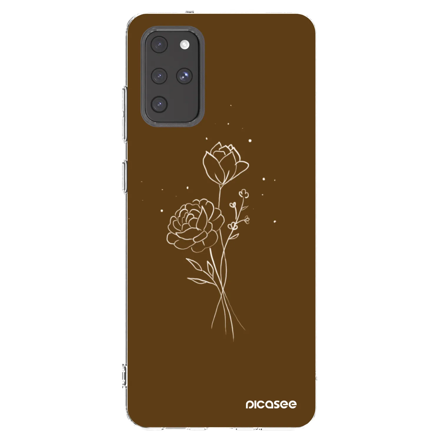 Picasee silikonový průhledný obal pro Samsung Galaxy S20+ G985F - Brown flowers