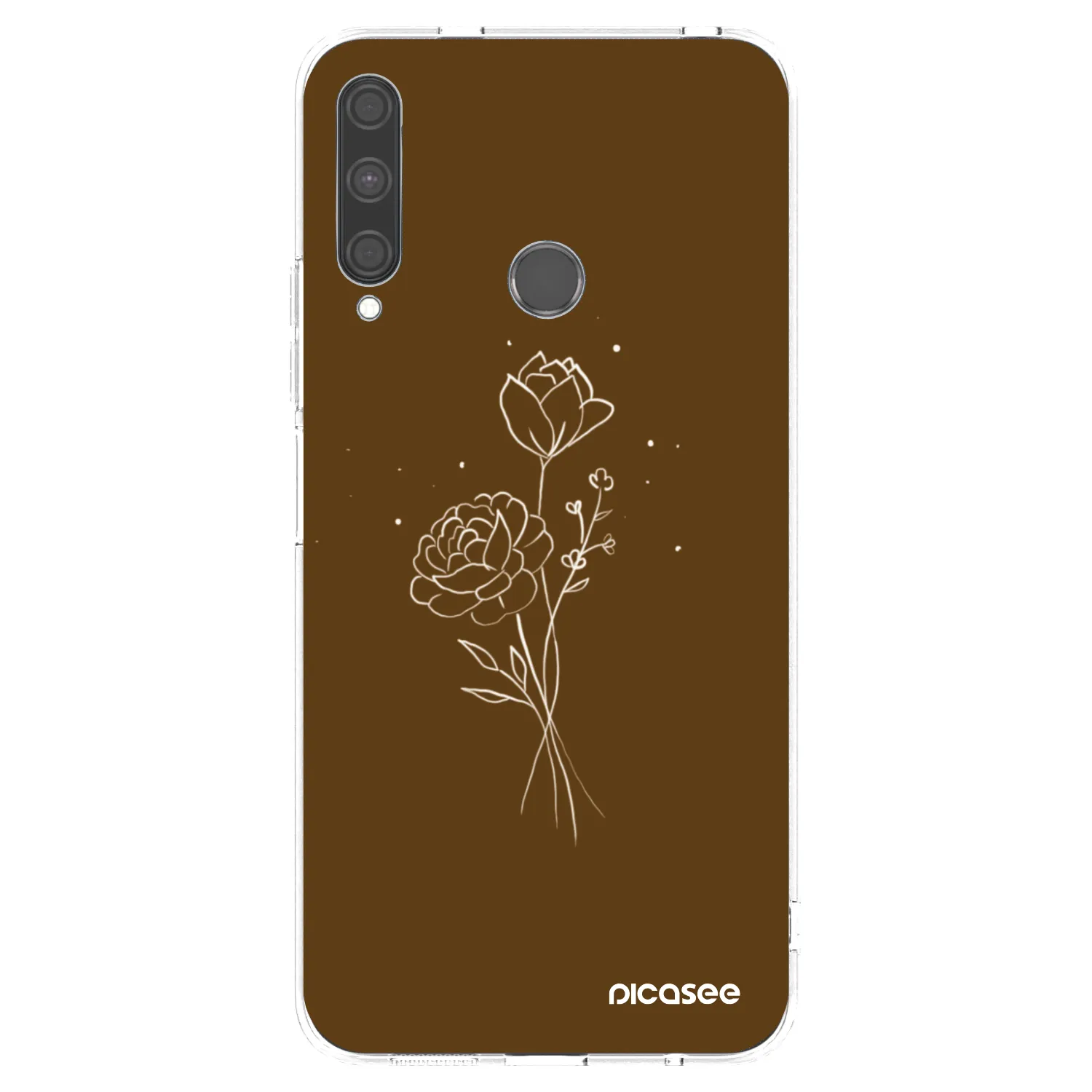 Picasee silikonový průhledný obal pro Huawei P40 Lite E - Brown flowers