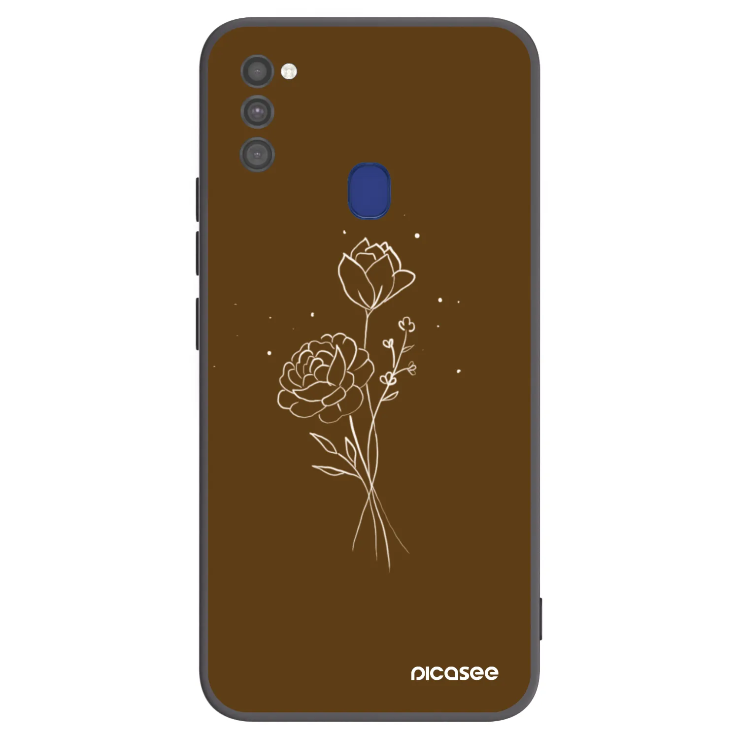Picasee silikonový černý obal pro Samsung Galaxy M21 M215F - Brown flowers