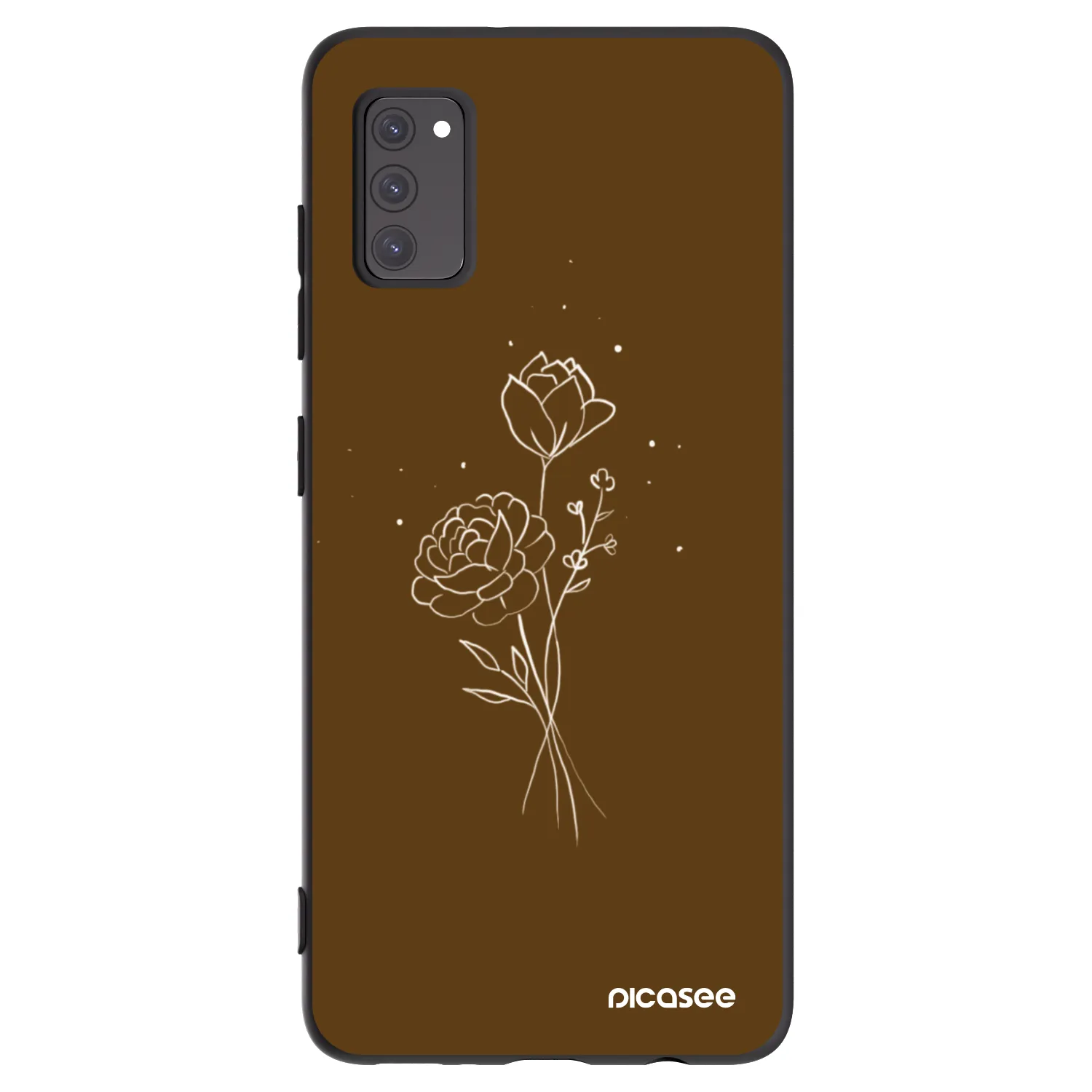 Picasee silikonový černý obal pro Samsung Galaxy A41 A415F - Brown flowers