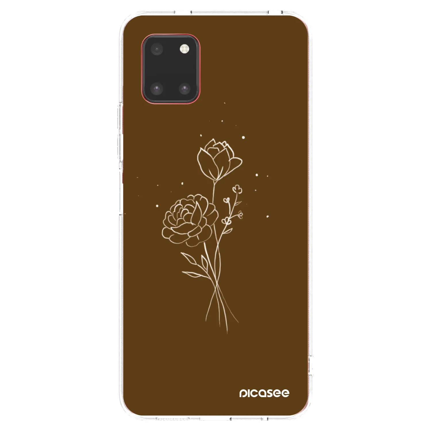 Picasee silikonový průhledný obal pro Samsung Galaxy Note 10 Lite N770F - Brown flowers
