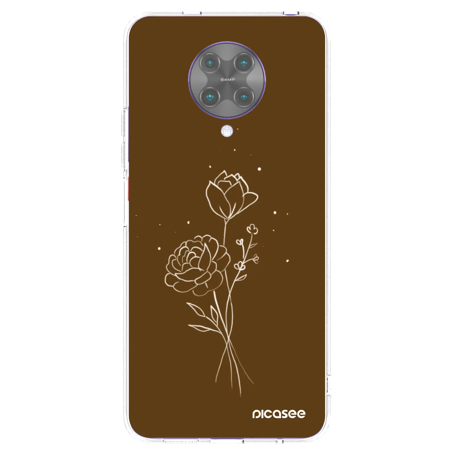 Picasee silikonový průhledný obal pro Xiaomi Poco F2 Pro - Brown flowers